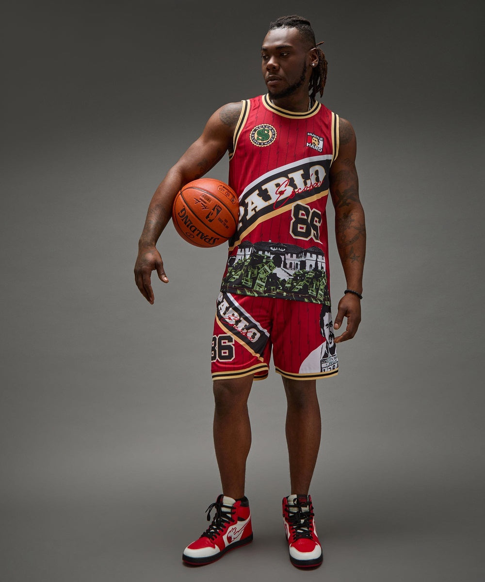 Pablo Basketball Shorts - Red - Image 4