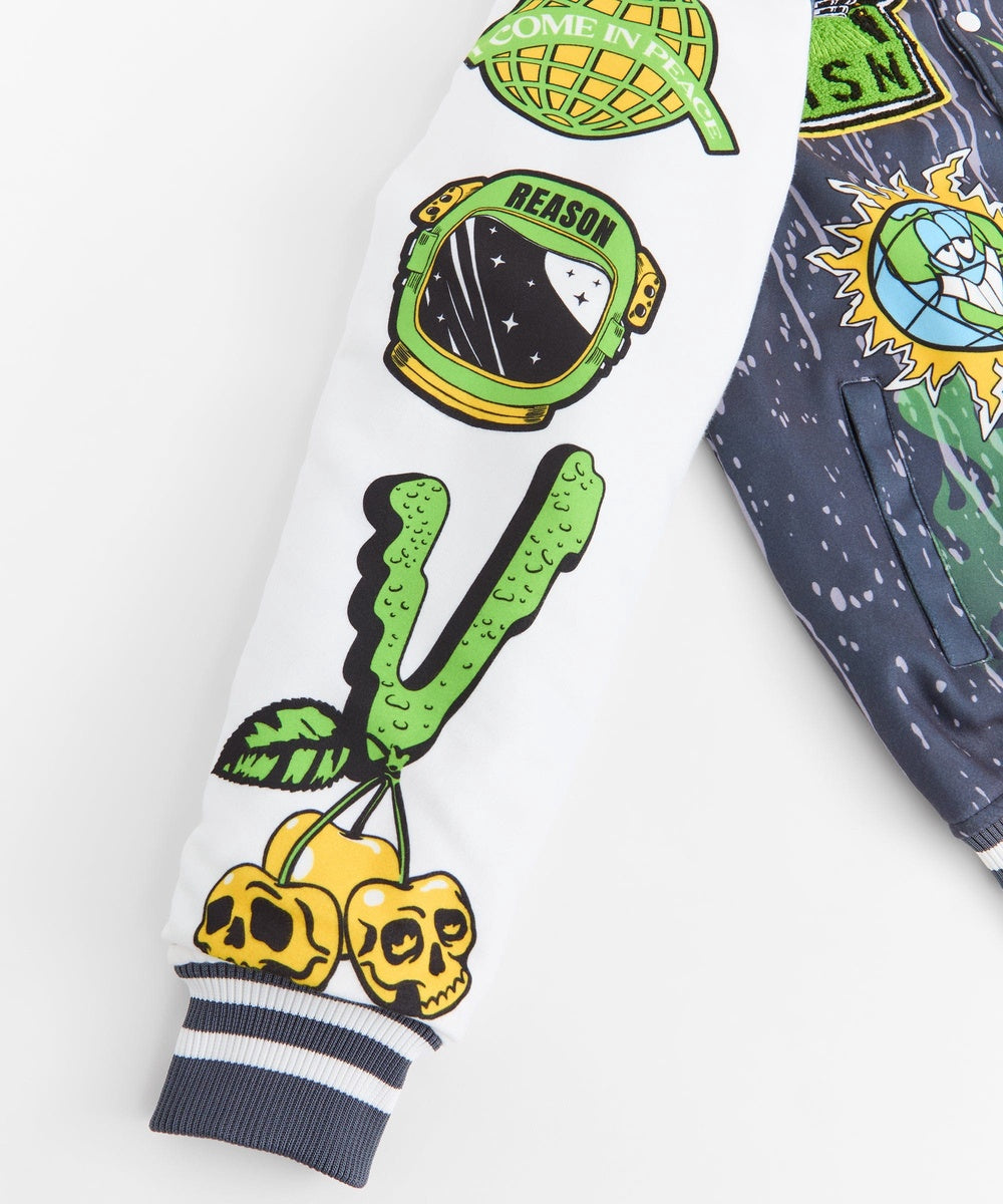 Space Defense Varsity Jacket - Grey - Image 3