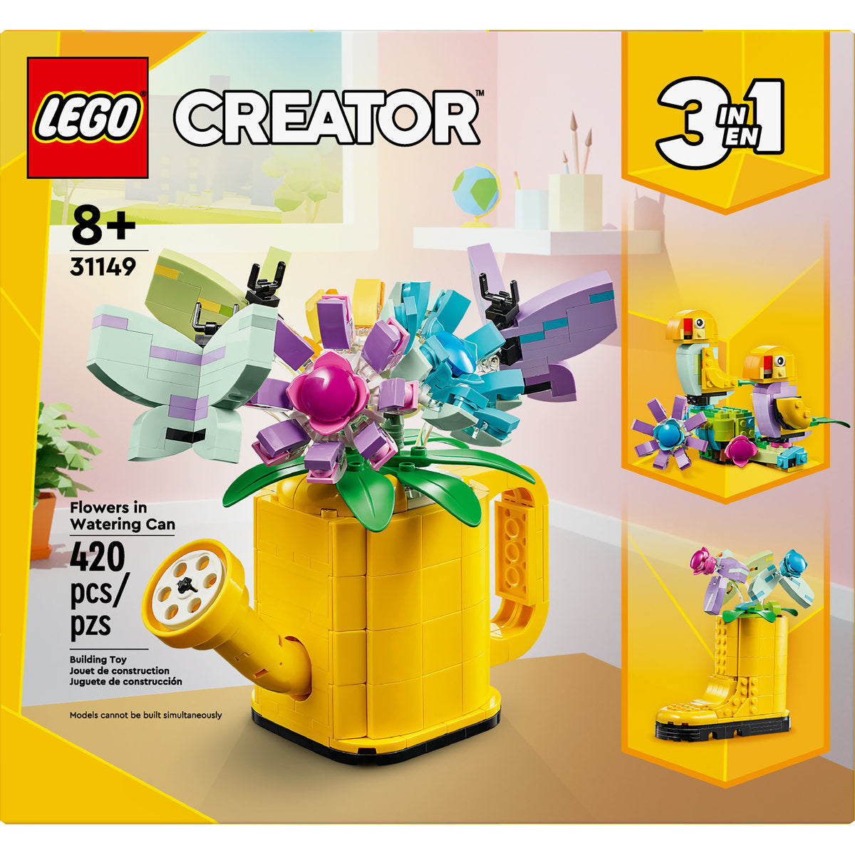 LEGO? Creator Flowers in Watering Can 3in1 Toy 31149 - Image 3