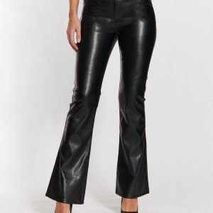 High-Rise Faux Leather Flares