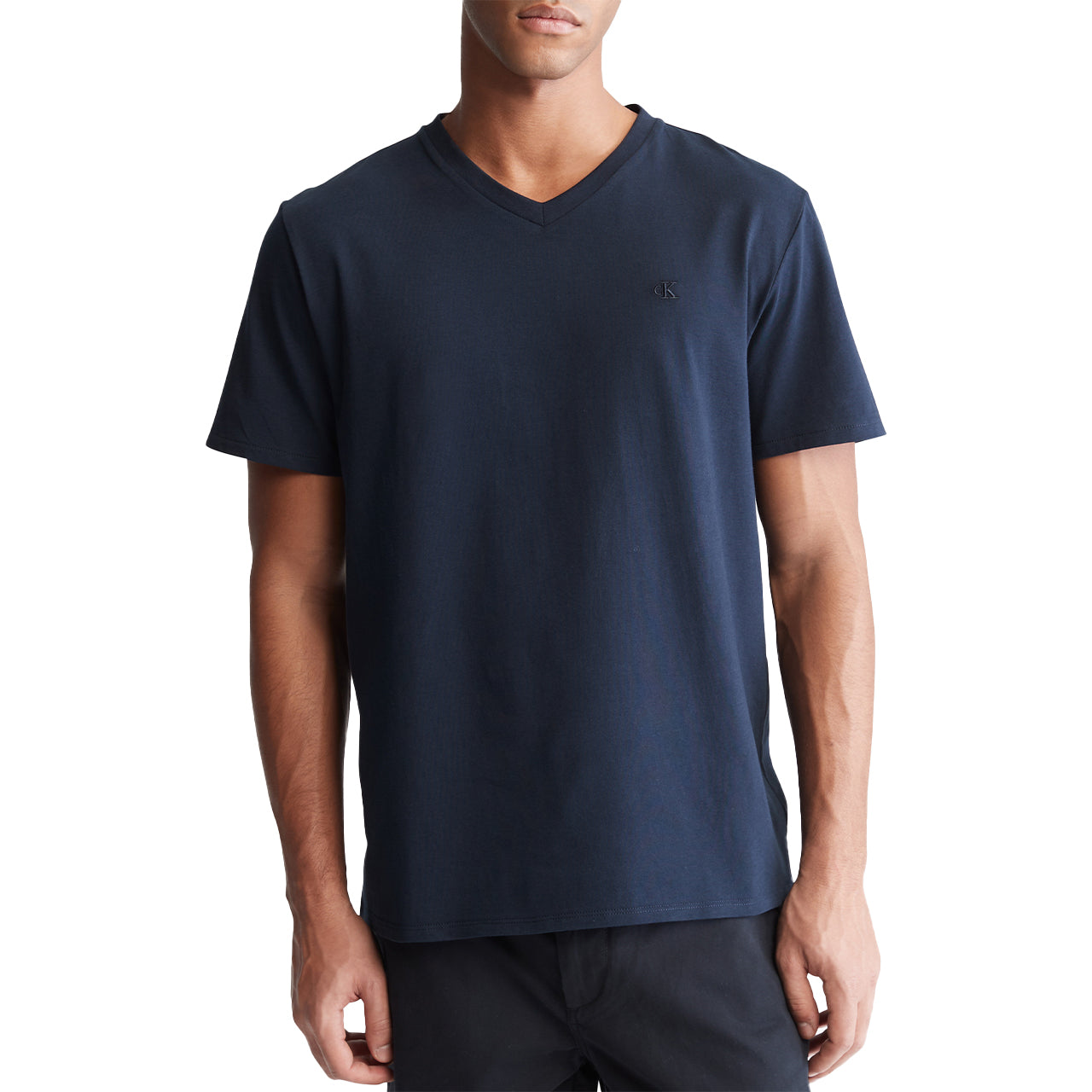 Short Sleeves Smooth Solid V-Neck Tee - Image 6