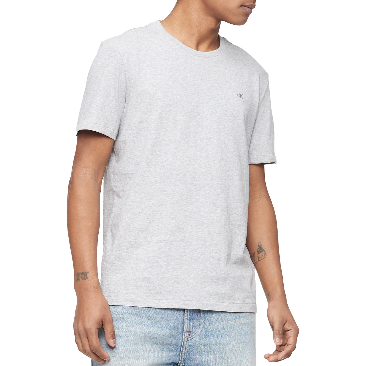 Short Sleeves Smooth Cotton Solid Crewneck Tee - Image 5
