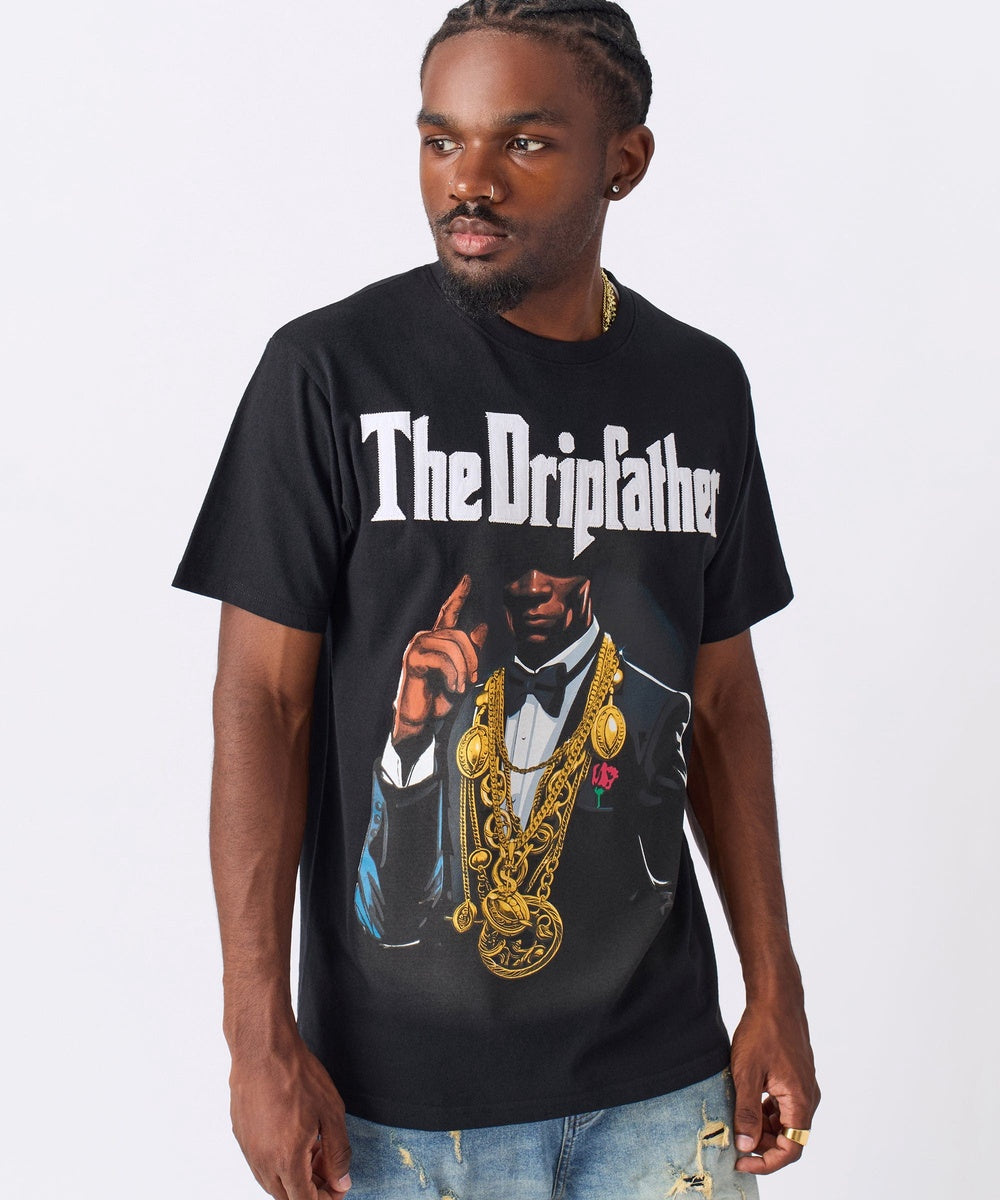 Dripfather Applique Short Sleeve Tee - Black - Image 6