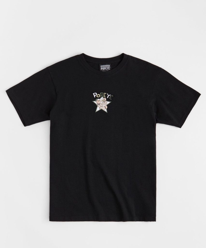 Popeye Mugshot Embroidered Short Sleeve Tee - Black