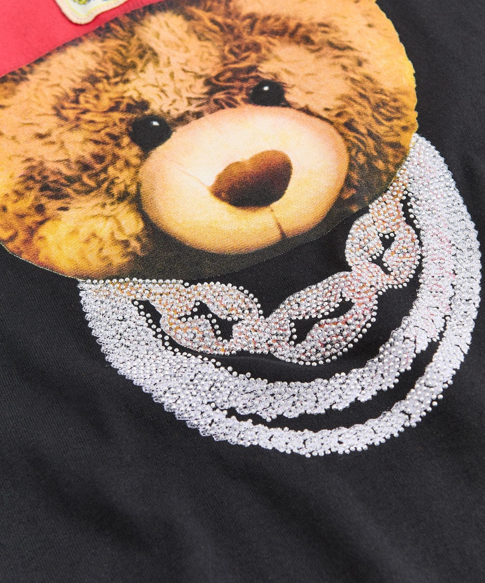 Teddy Rhinestone Short Sleeve Tee - Black - Image 2