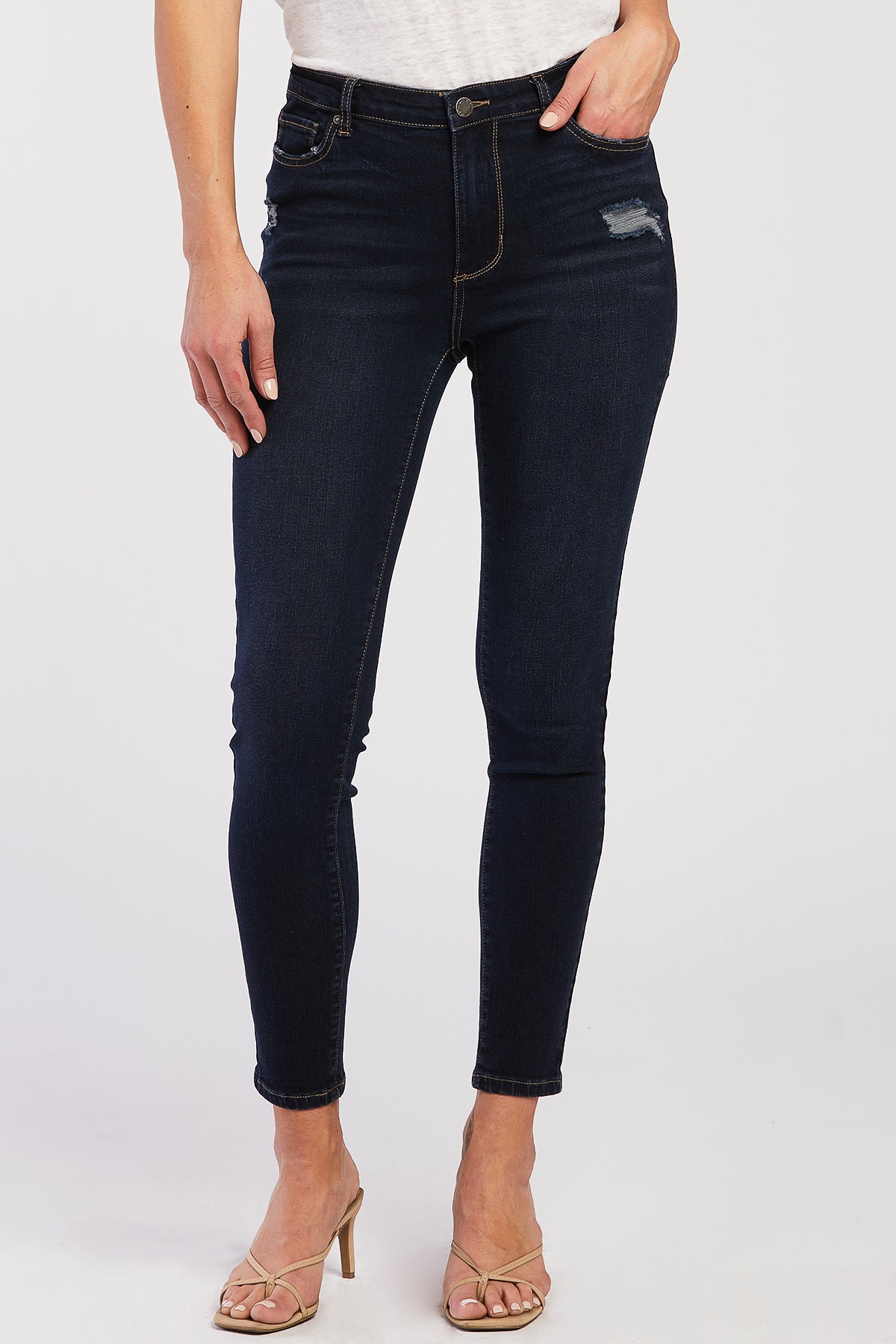 Alisia Mid Rise Skinny Jean With Distressed Detail - Image 2