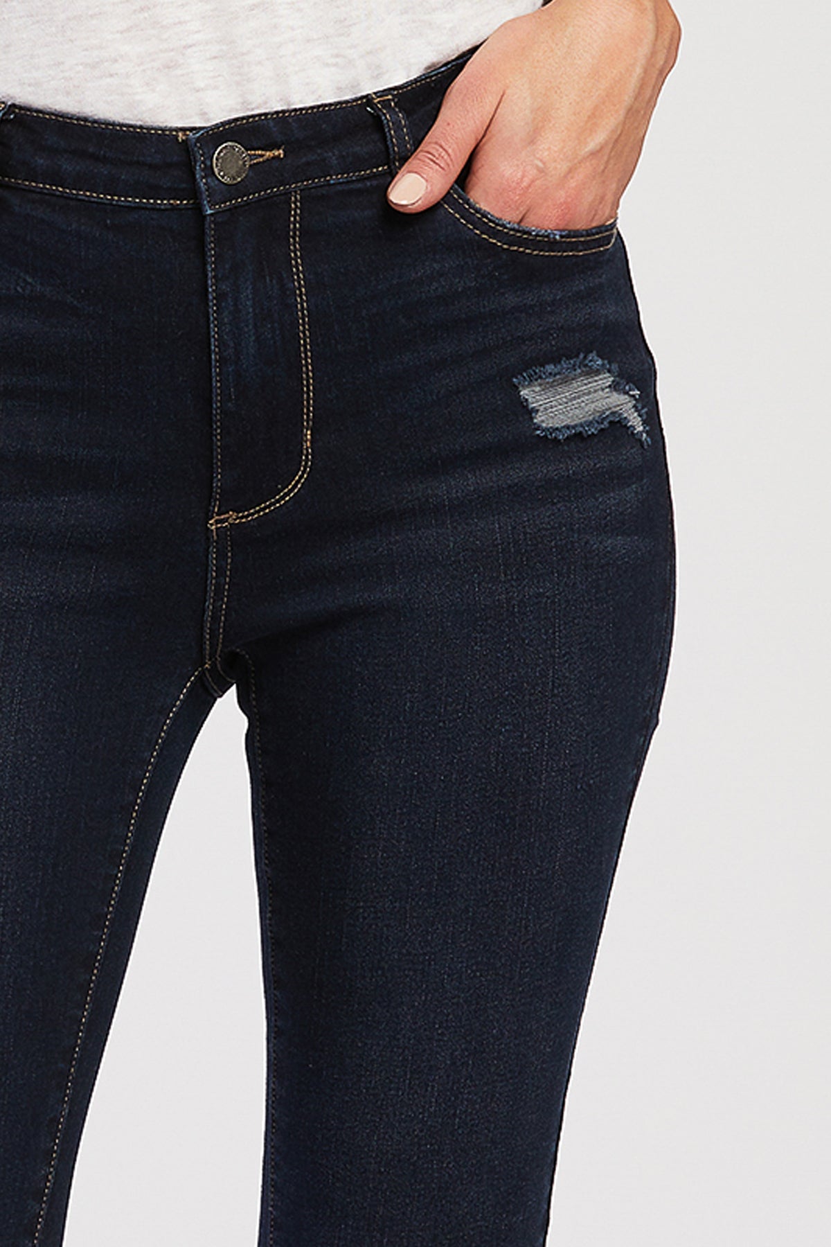 Alisia Mid Rise Skinny Jean With Distressed Detail - Image 3