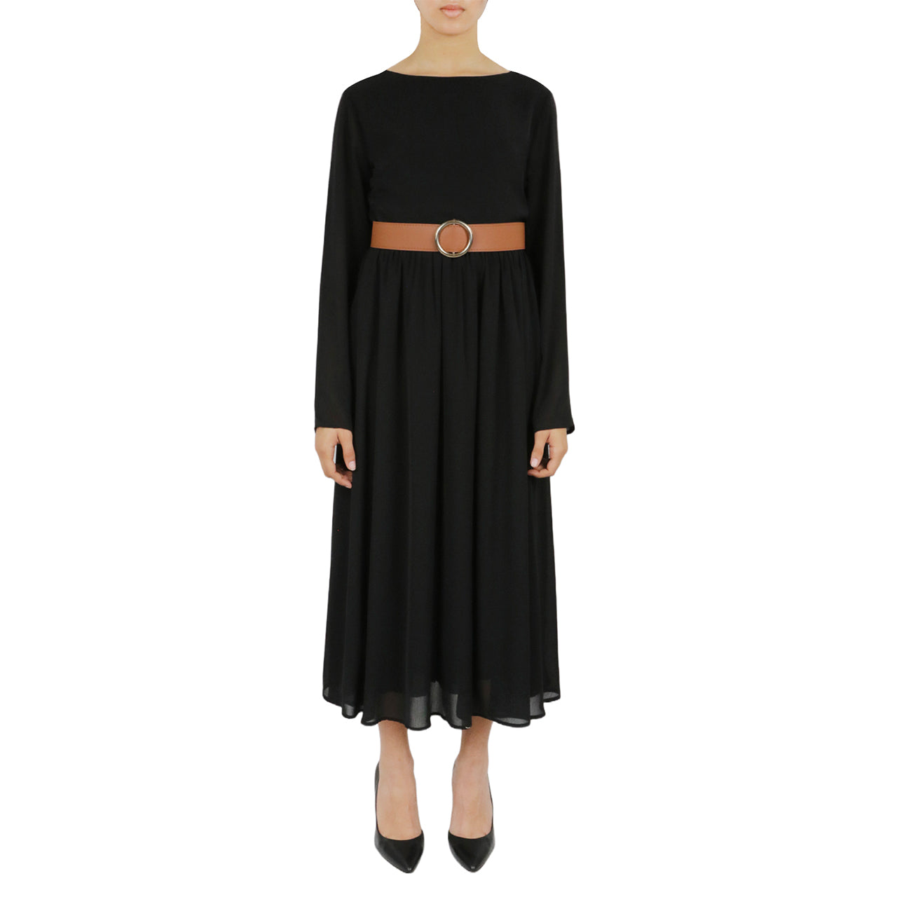 Belted Long Sleeve Dress - Image 6