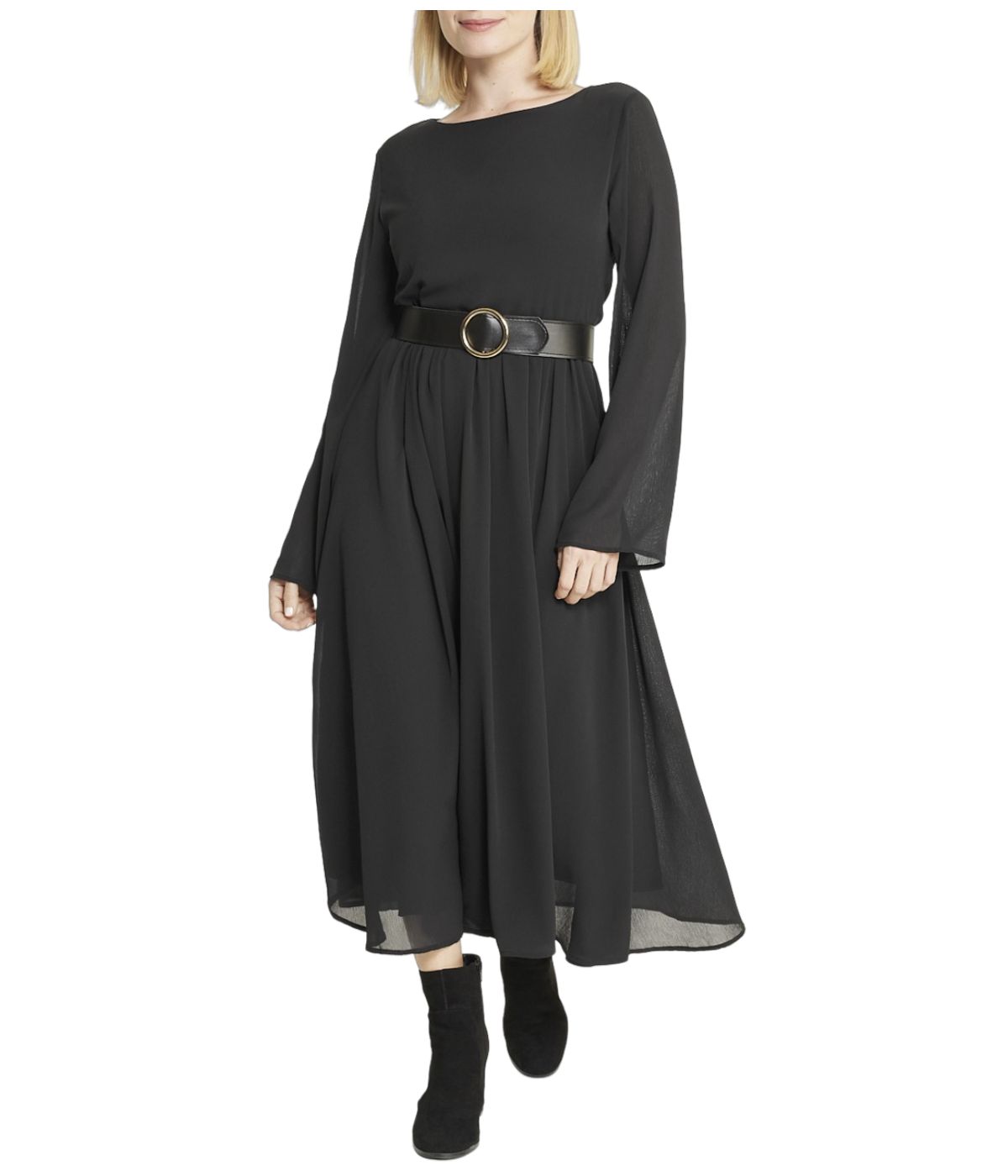 Belted Long Sleeve Dress - Image 5