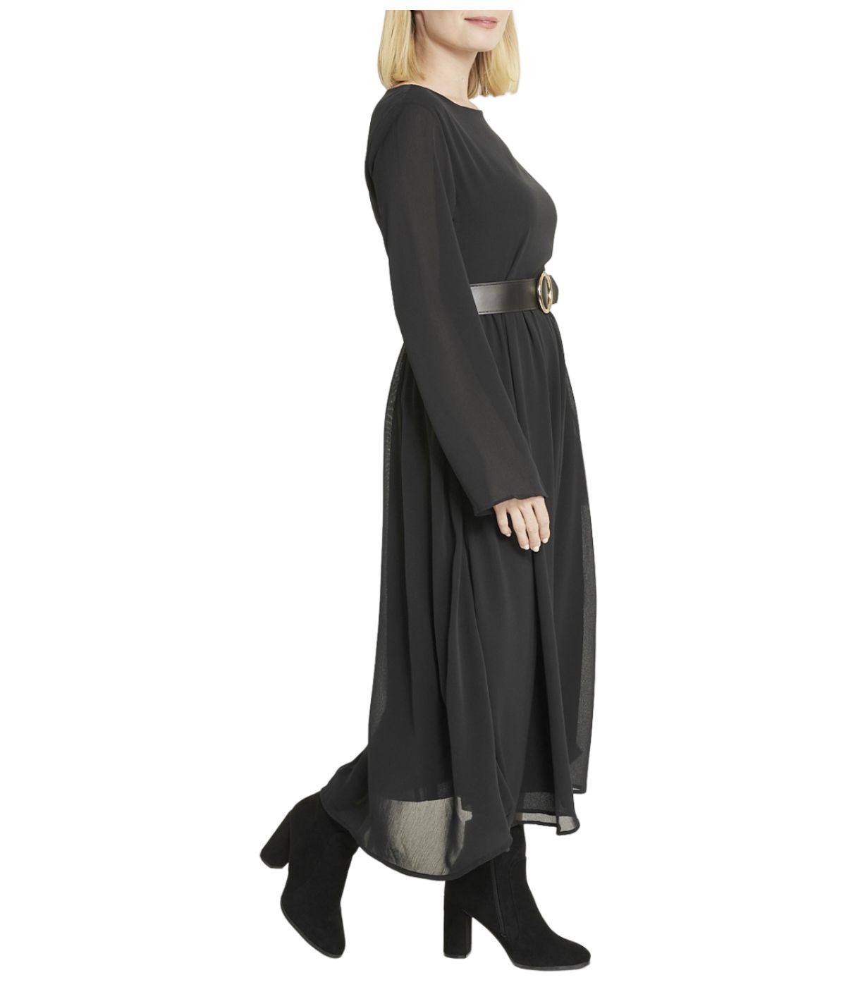 Belted Long Sleeve Dress - Image 3