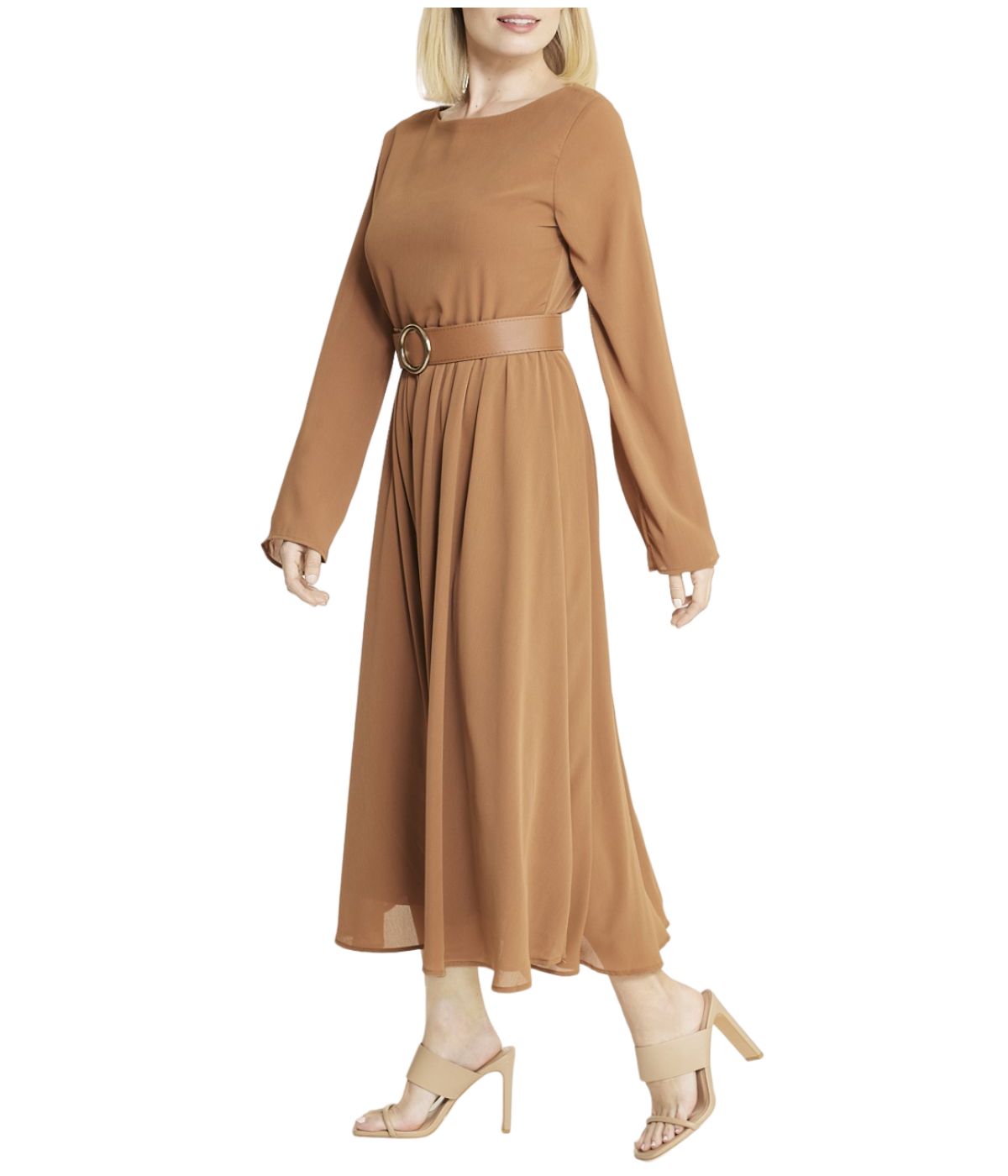 Belted Long Sleeve Dress - Image 8