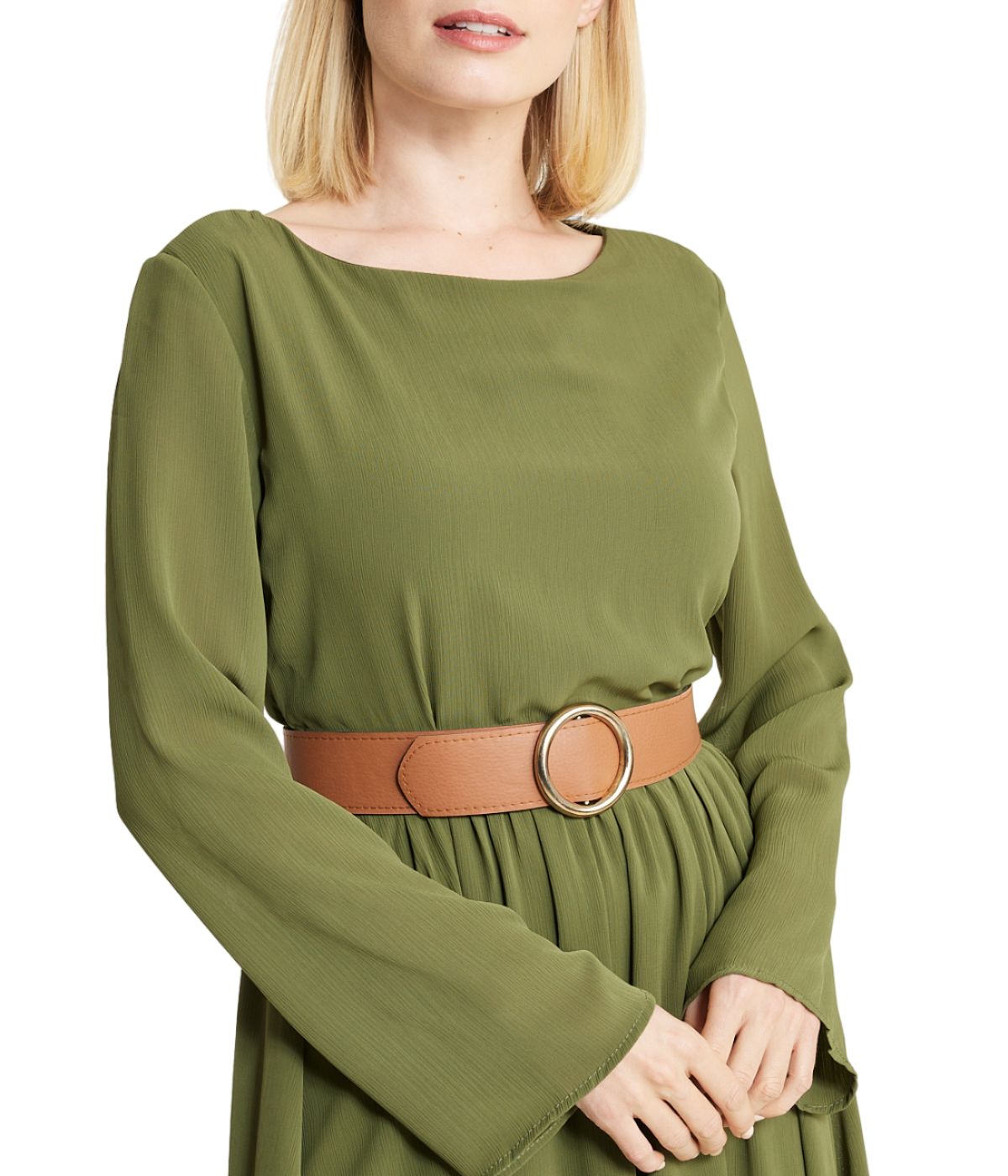 Belted Long Sleeve Dress - Image 14