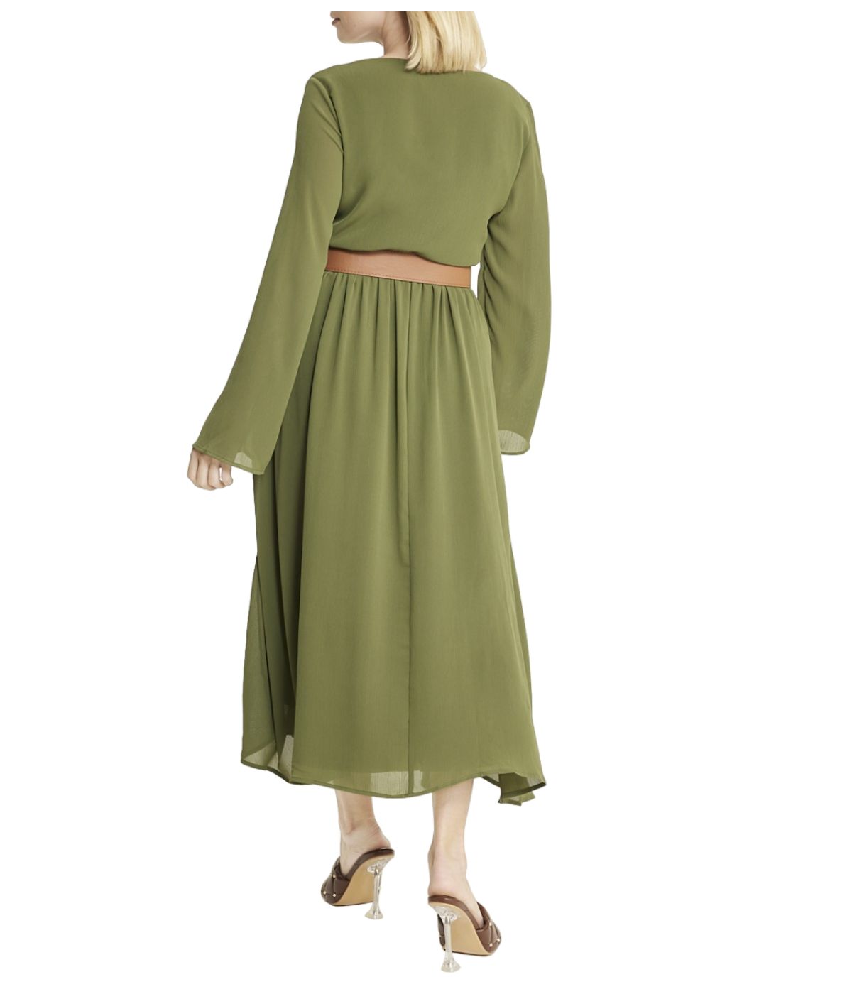 Belted Long Sleeve Dress - Image 12