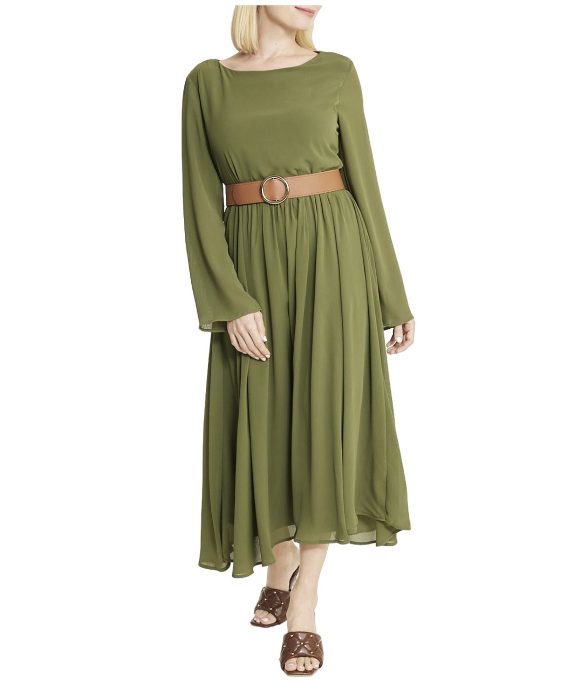 Belted Long Sleeve Dress - Image 15