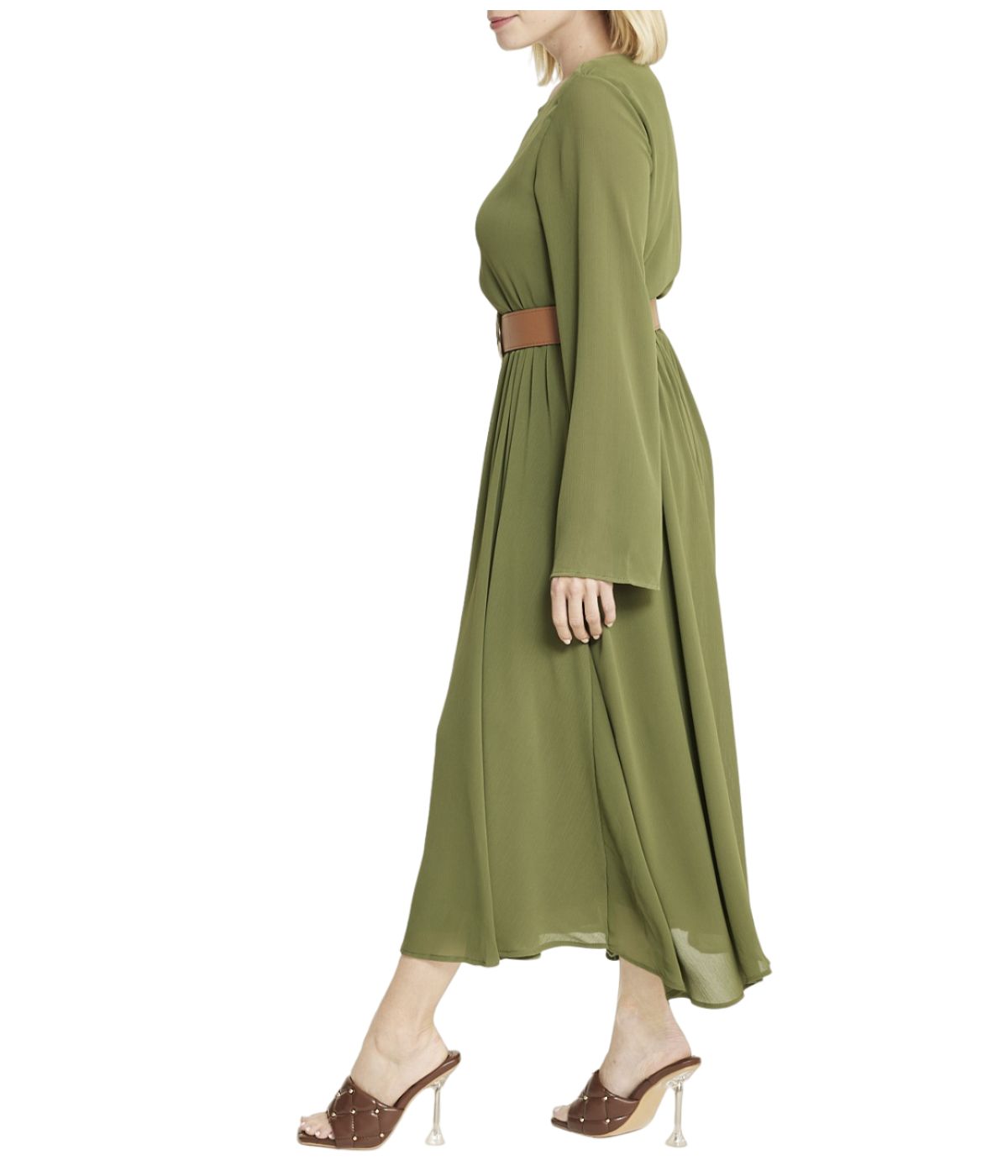 Belted Long Sleeve Dress - Image 13