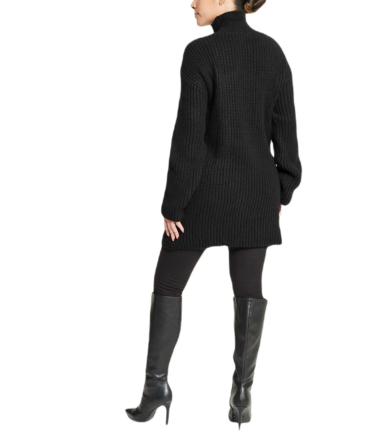 Turtleneck Funnel Sweater Dress - Image 2