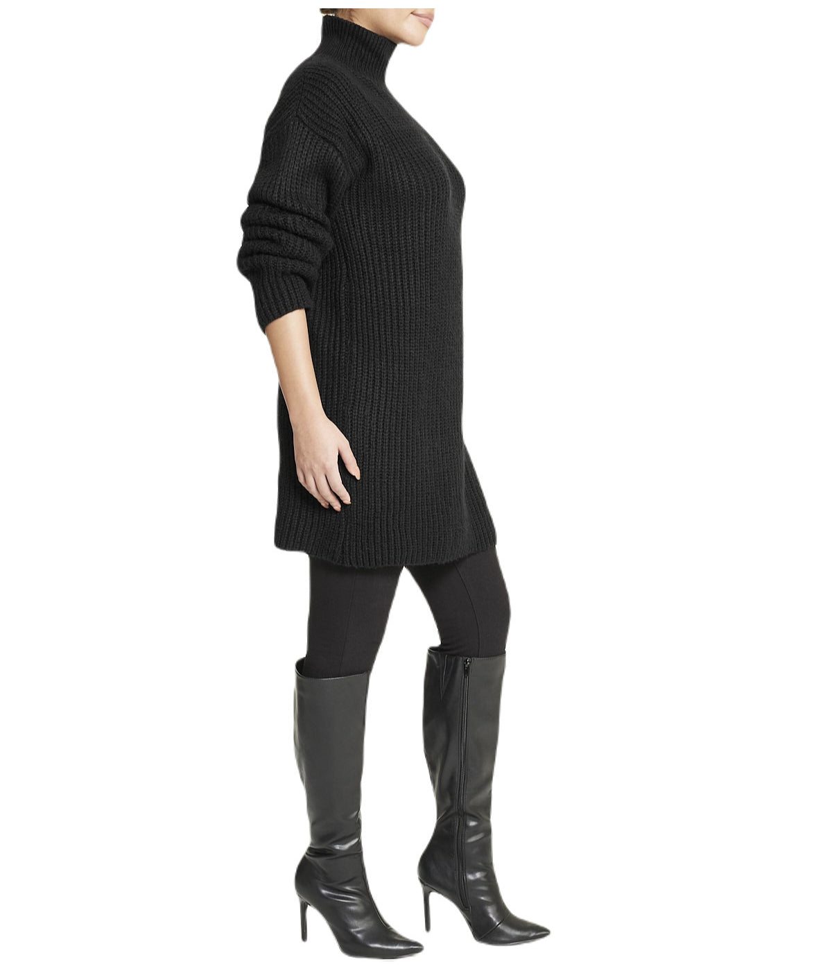 Turtleneck Funnel Sweater Dress - Image 3