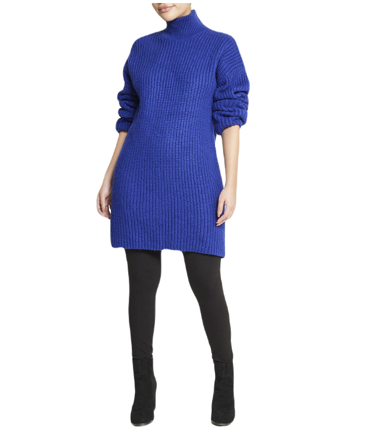 Turtleneck Funnel Sweater Dress - Image 5