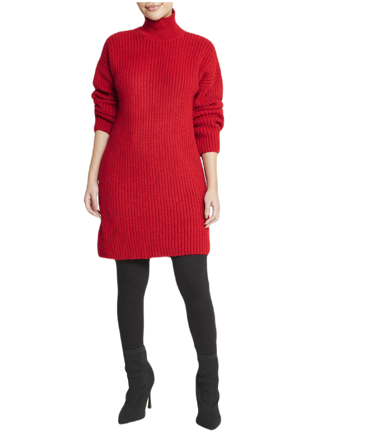 Turtleneck Funnel Sweater Dress - Image 5