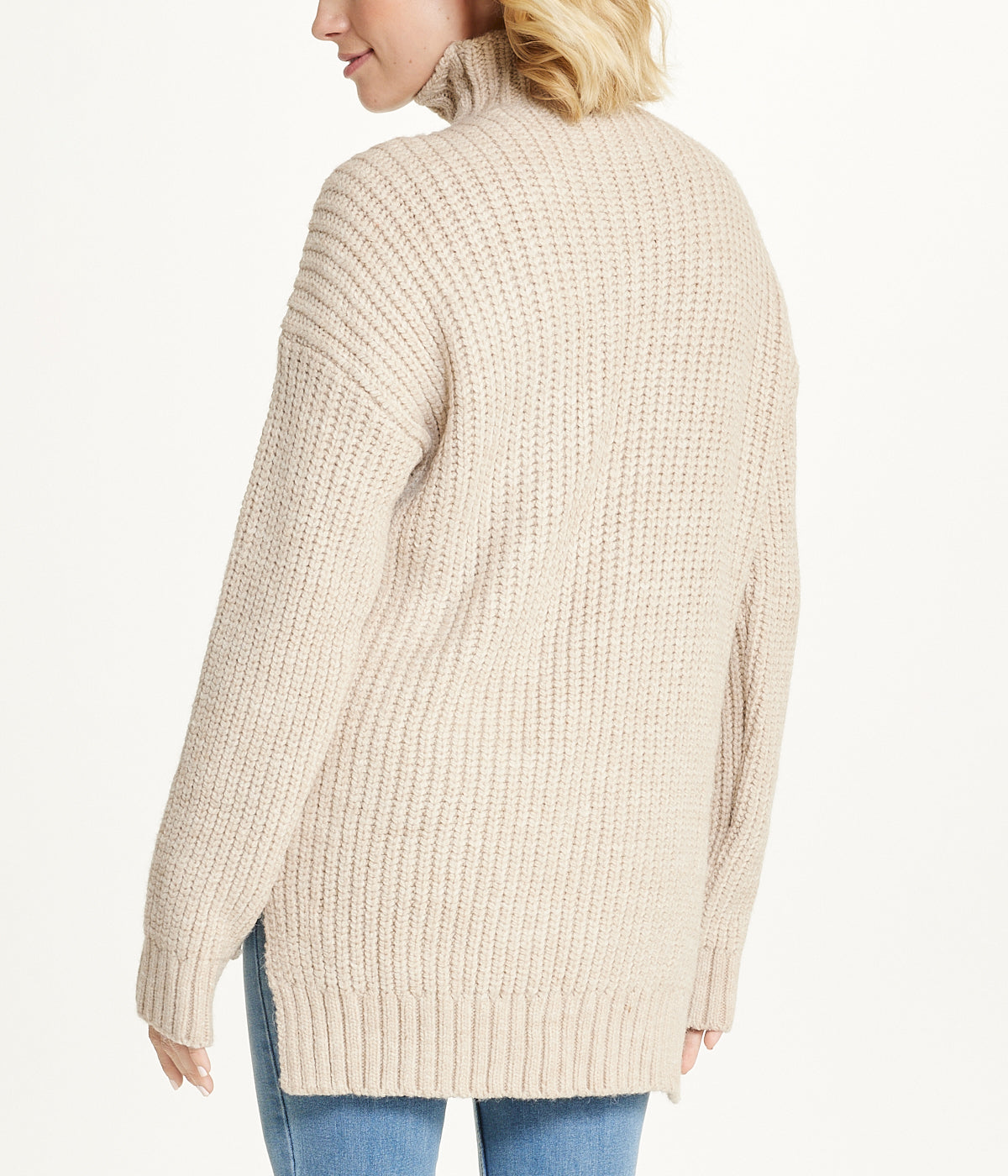 Bejewelled Cable Mock Neck Sweater - Image 3