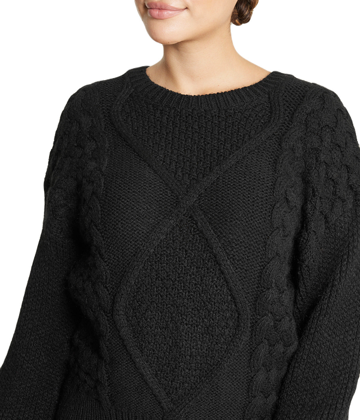 Cable Knit Cropped Pullover Sweater - Image 4