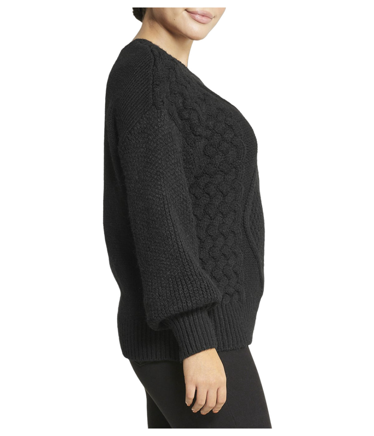 Cable Knit Cropped Pullover Sweater - Image 3