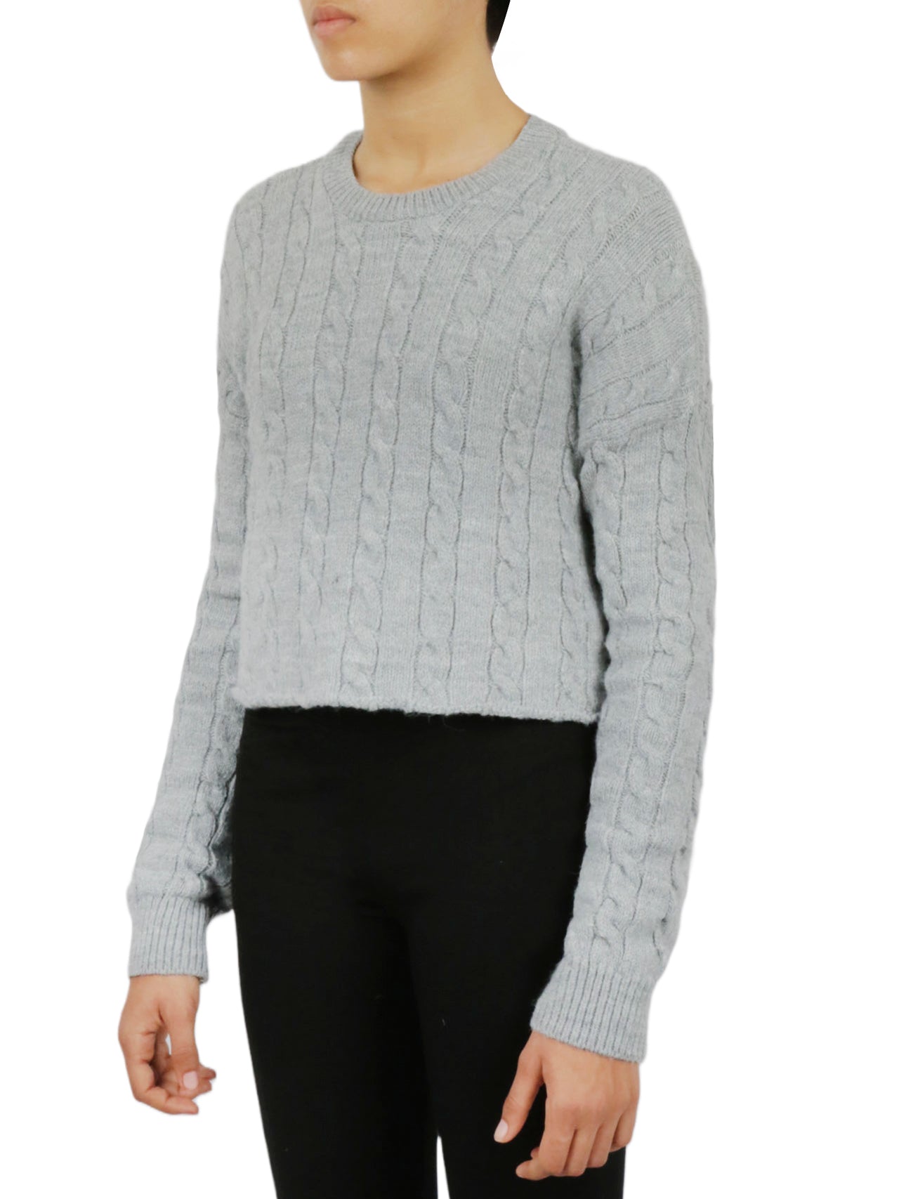 Cable Knit Cropped Pullover Sweater - Image 7