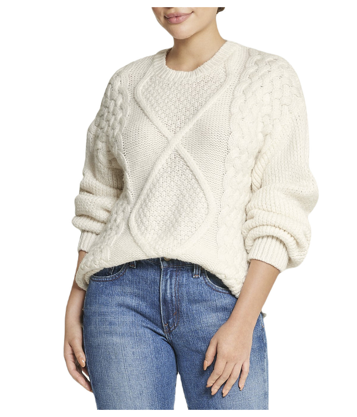 Cable Knit Cropped Pullover Sweater - Image 5