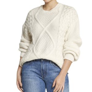Cable Knit Cropped Pullover Sweater