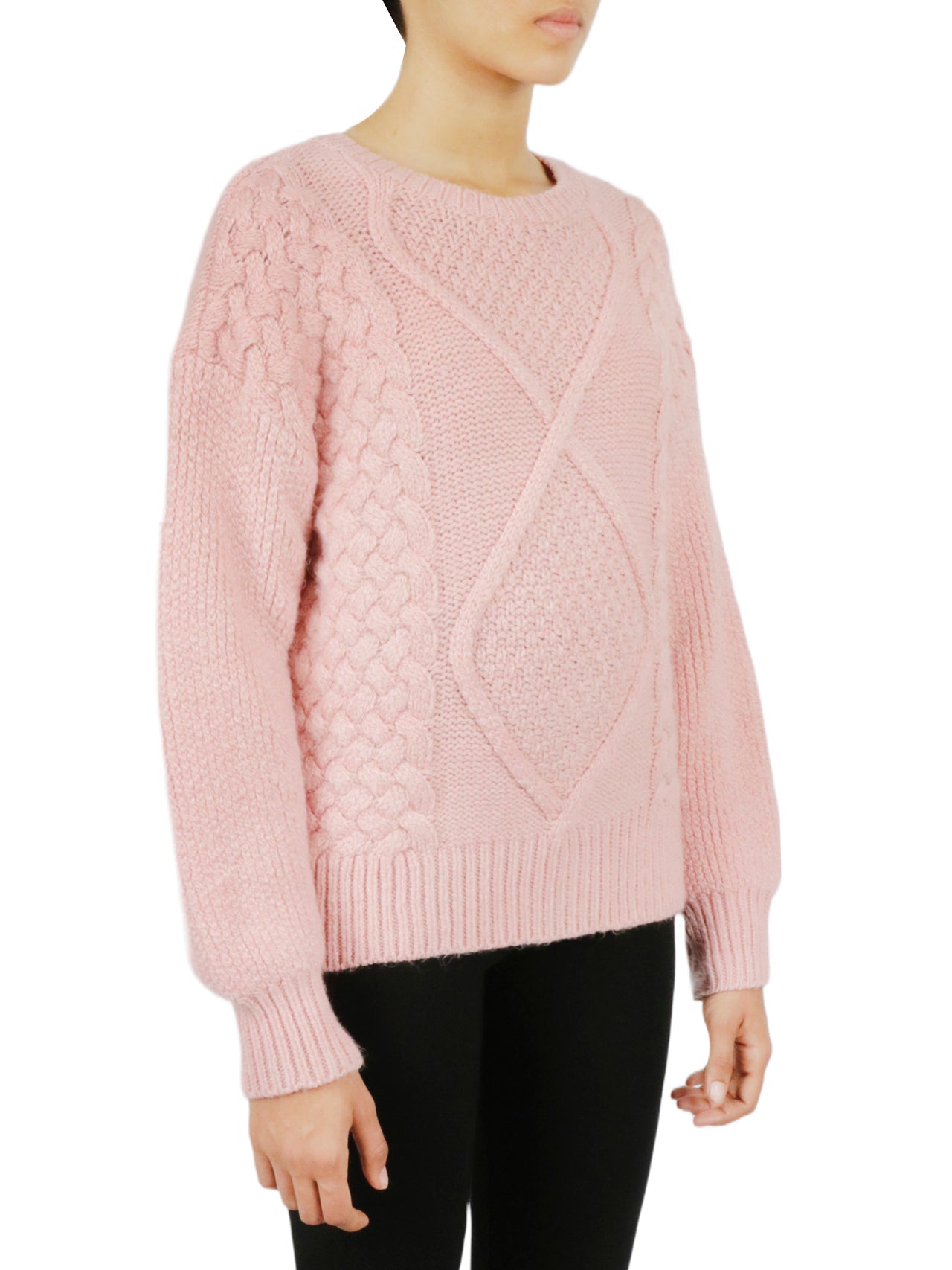 Cable Knit Cropped Pullover Sweater - Image 11