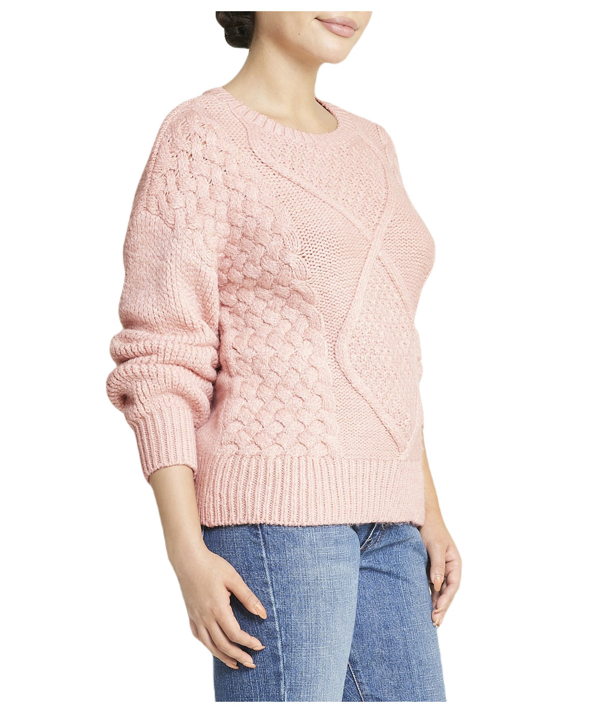 Cable Knit Cropped Pullover Sweater - Image 3