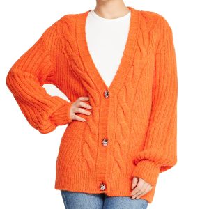 Deep V Cable Cardigan