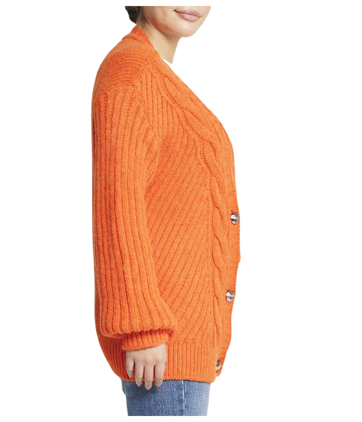 Deep V Cable Cardigan - Image 3