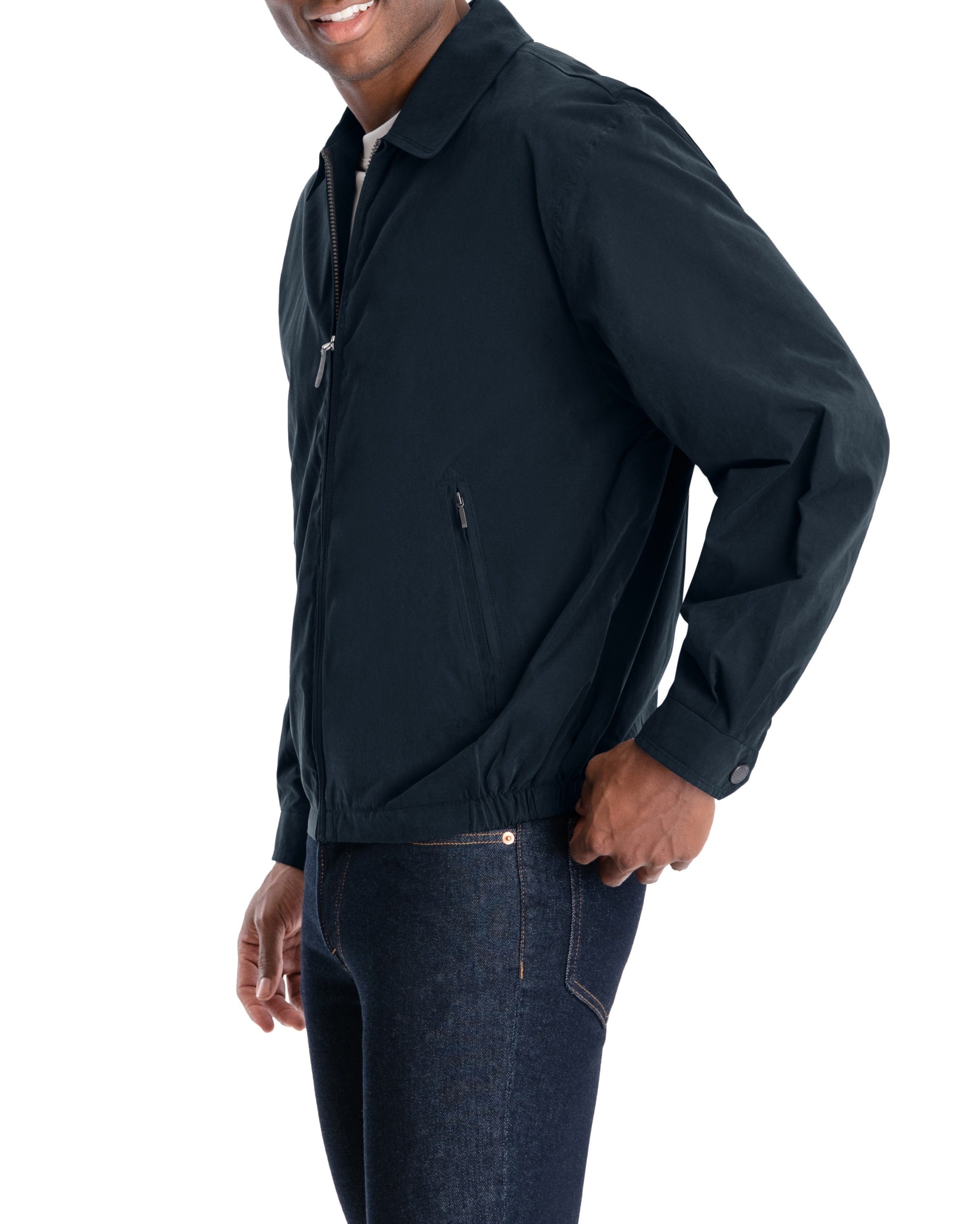 Light Weight Zip Front Golf Jacket Navy - Image 2