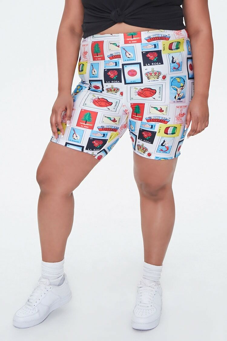 Plus Size Loteria Biker Shorts - Image 2