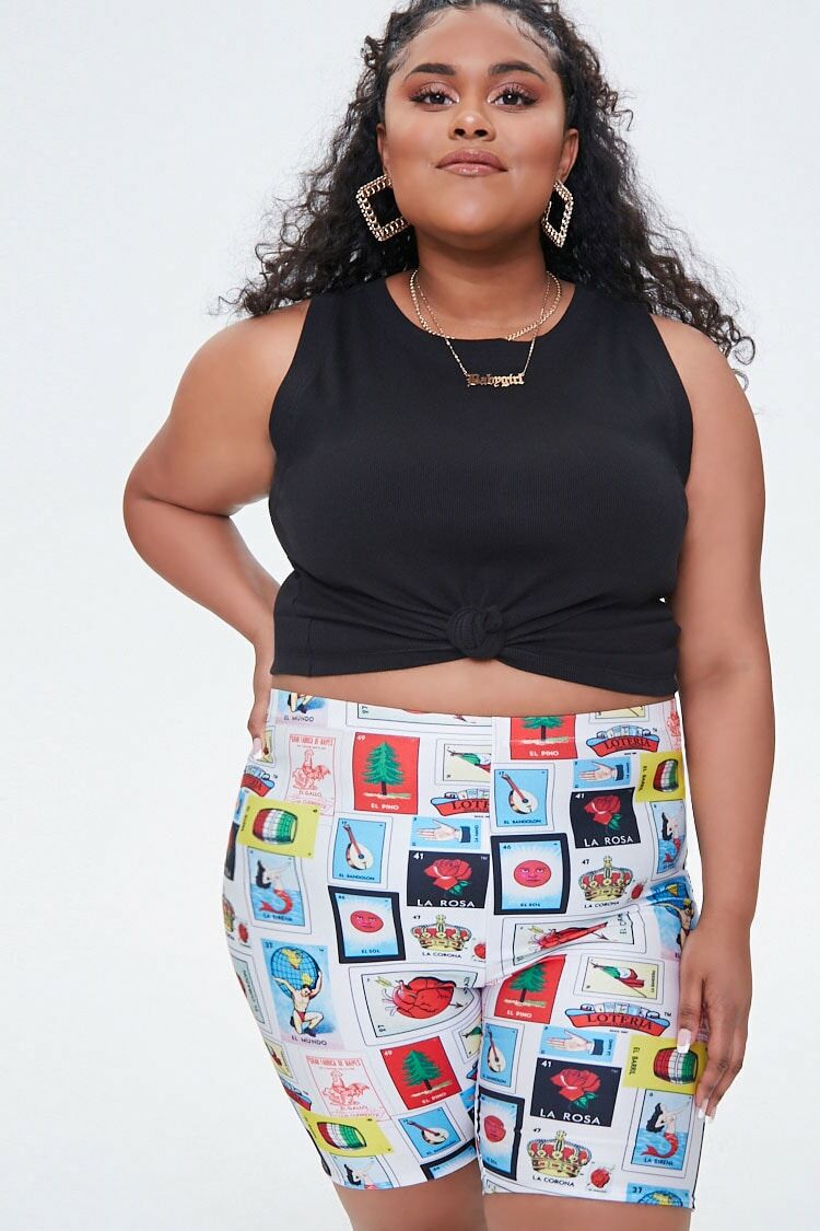 Plus Size Loteria Biker Shorts - Image 7