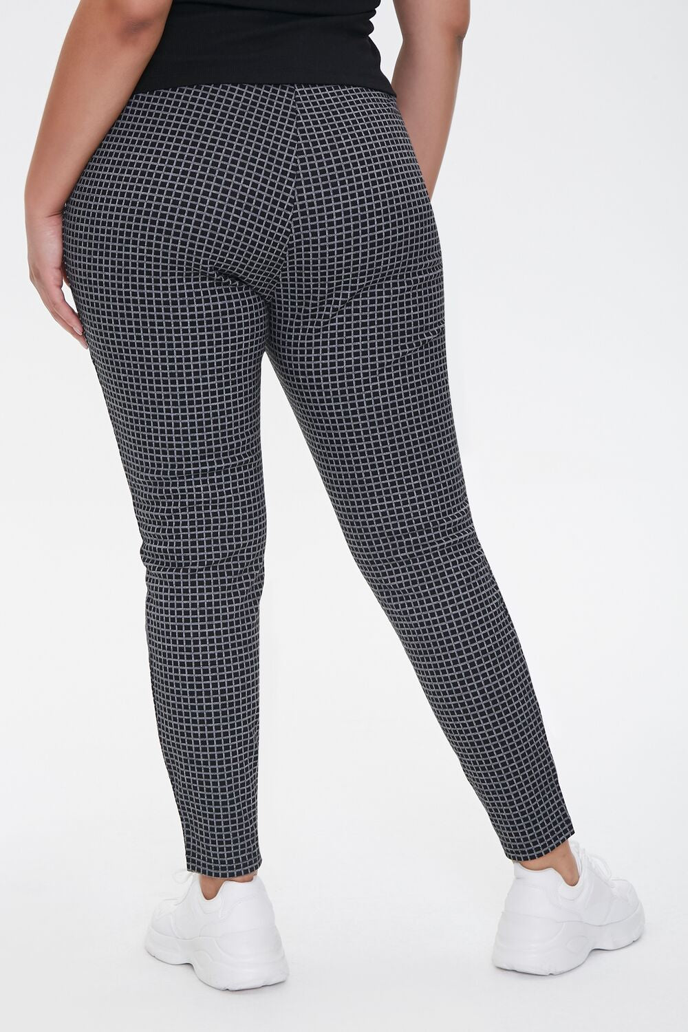 Plus Size Checkered Print Leggings - Image 4