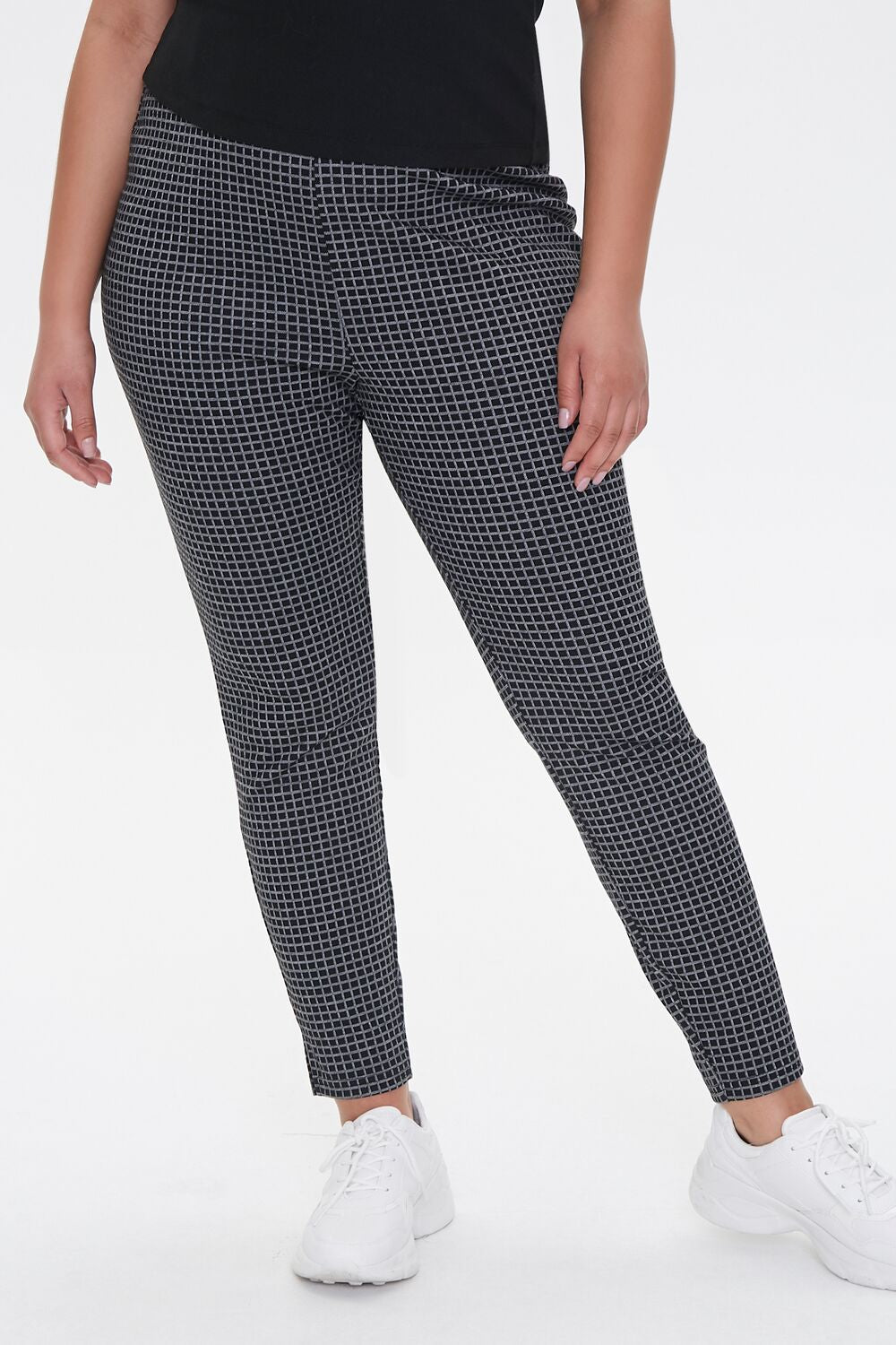 Plus Size Checkered Print Leggings - Image 2
