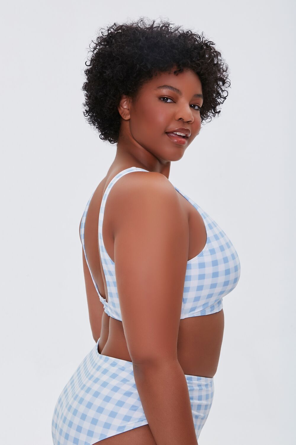 Plus Size Gingham Bralette Bikini Top - Image 2