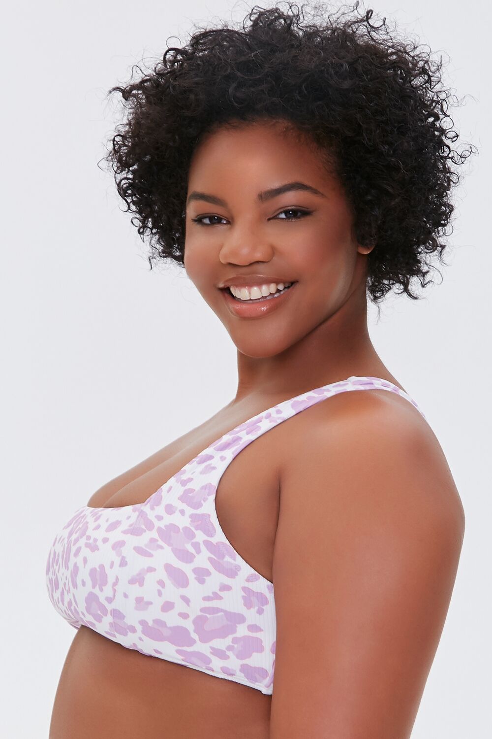 Plus Size Leopard Print Bralette Bikini Top - Image 2