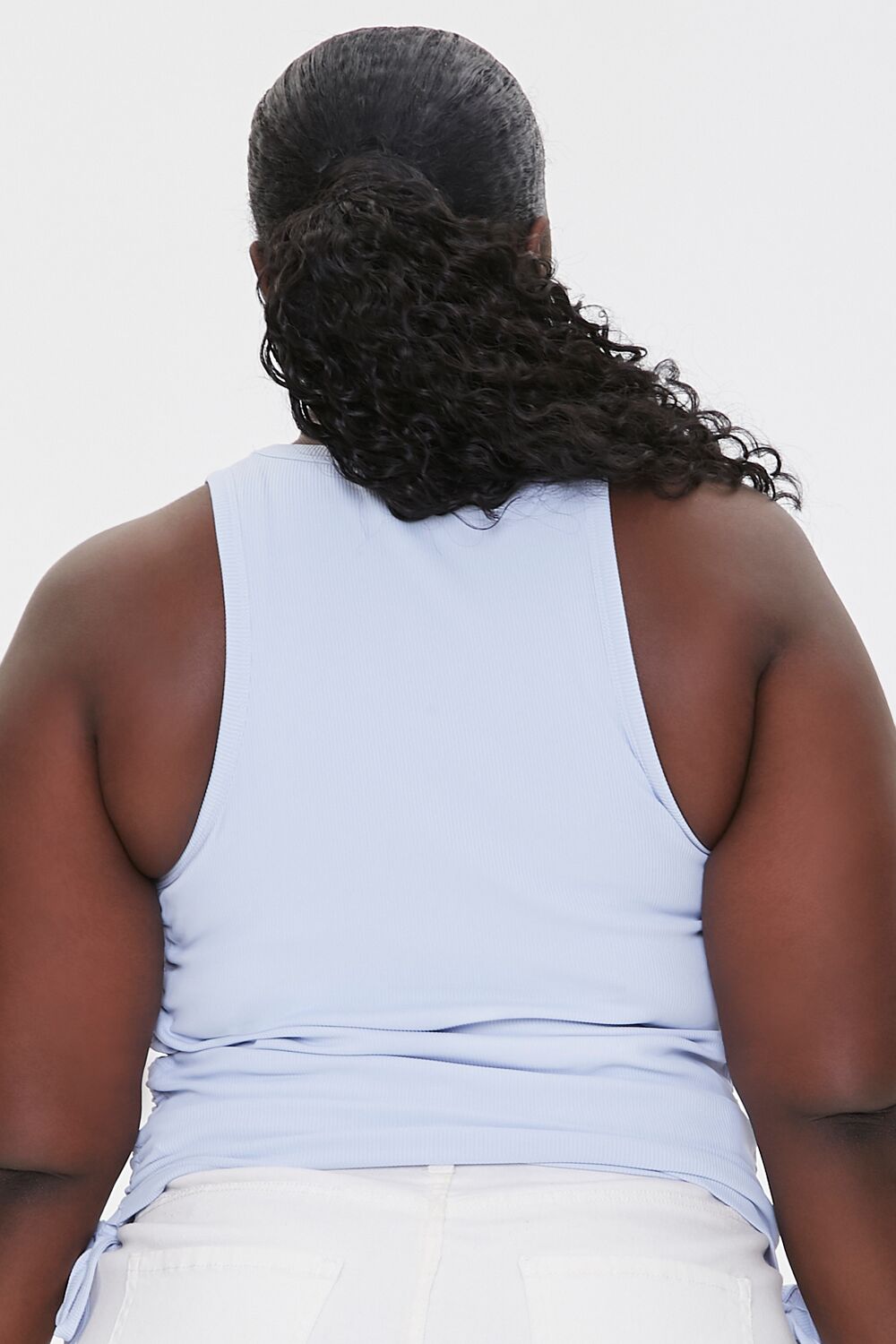 Plus Size Ruched Drawstring Crop Top - Image 3