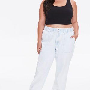 Plus Size Denim Joggers