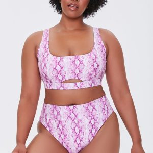 Plus Size Snake Print Bikini Bottoms