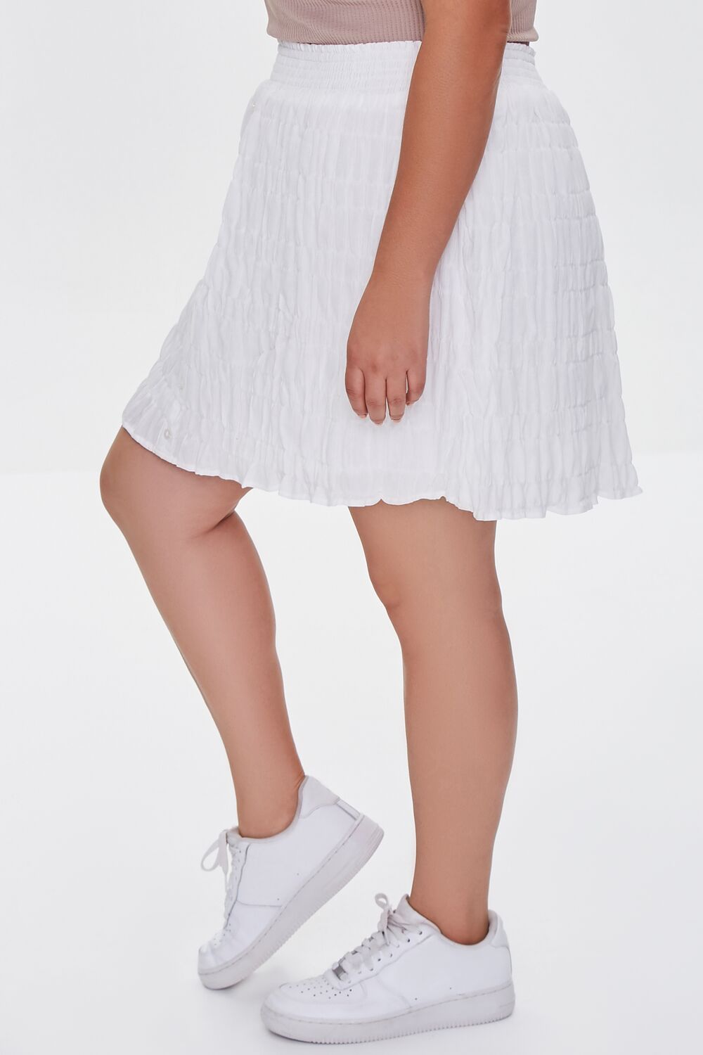 Plus Size Tiered Buttoned Mini Skirt - Image 3