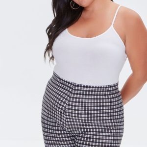 Plus Size Gingham Biker Shorts