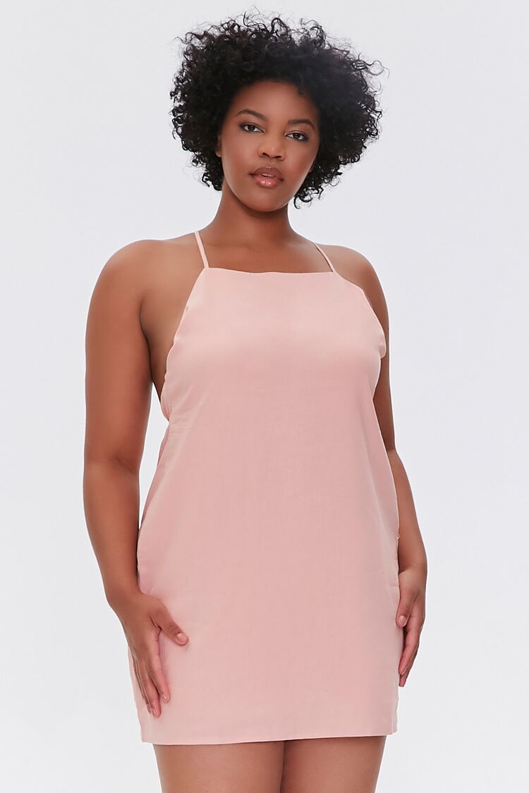 Plus Size Tie-Back Mini Dress - Image 2