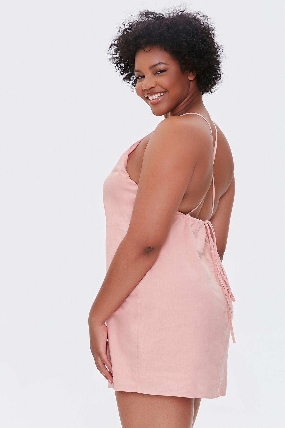Plus Size Tie-Back Mini Dress - Image 3