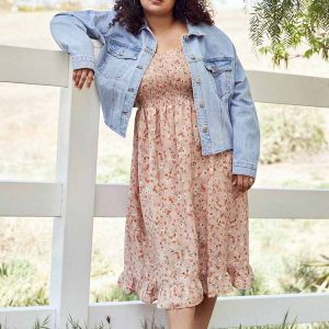 Plus Size Floral Print Dress