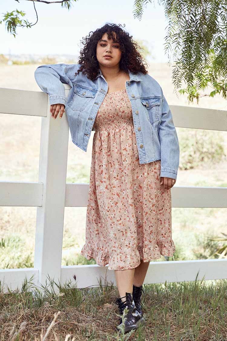 Plus Size Floral Print Dress