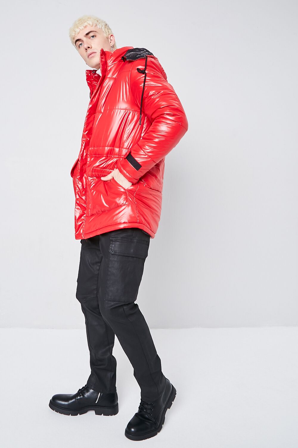 Nylon Hooded Puffer Jacket - Image 4